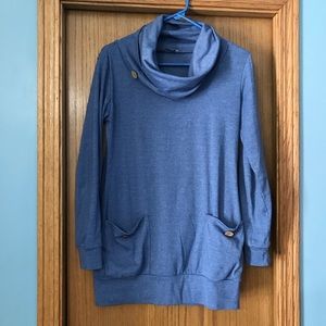 EUC Button Cowl Neck Top